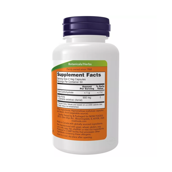 Now Foods GOTU KOLA 450 mg / 100 vegetarian capsules
