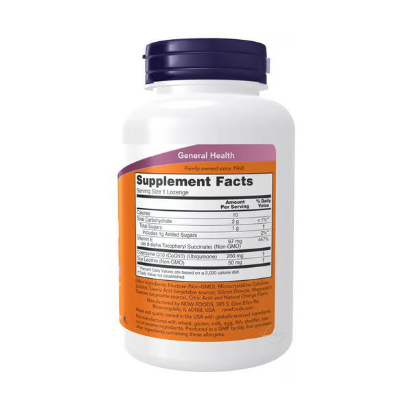 Now Foods Coenzyme Q10 with lecithin and vitamin E 90 chewable lozenges