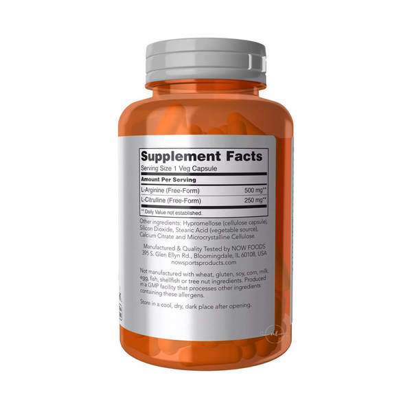 Now Foods Arginine & Citrulline 500/250 mg, 120 vegetarian capsules