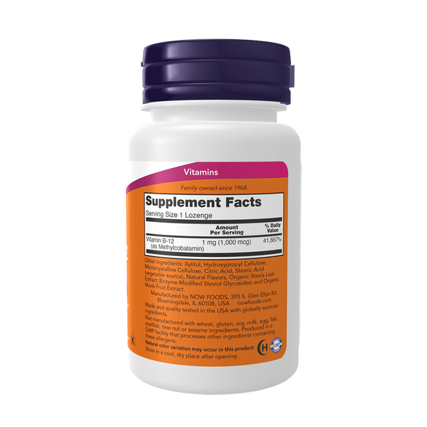 Now Foods Methyl B12 methylcobalamin 1000 mcg, 100 lozenges