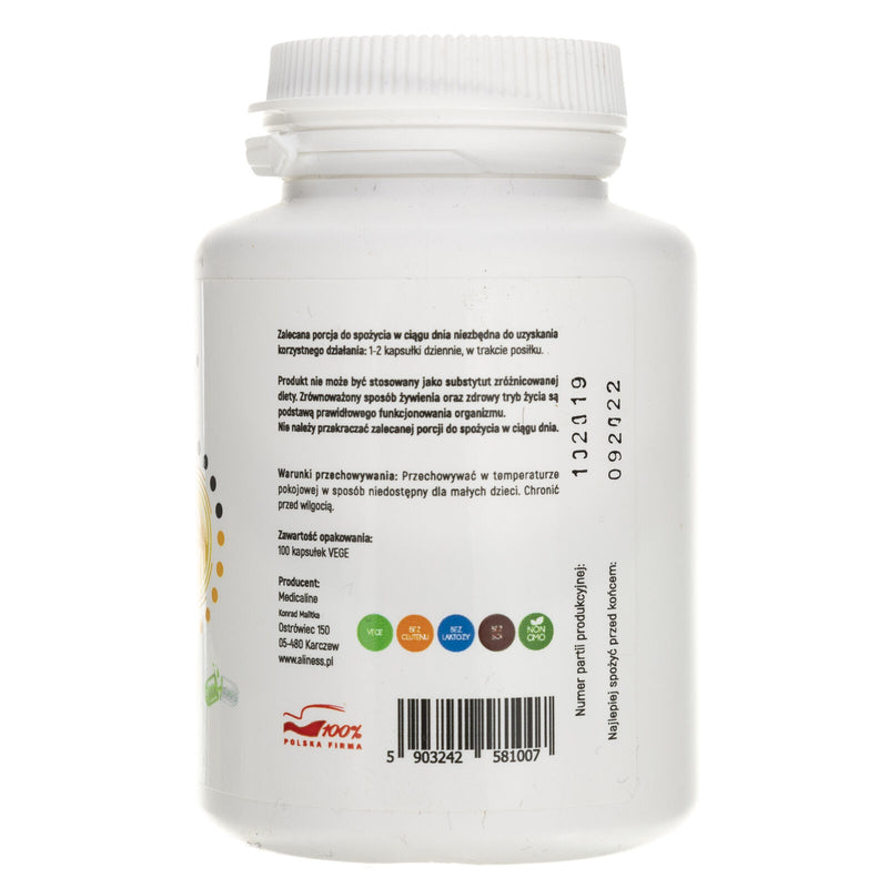 Aliness Vitamin C 500 mg, micoractive 12h, 100 capsules
