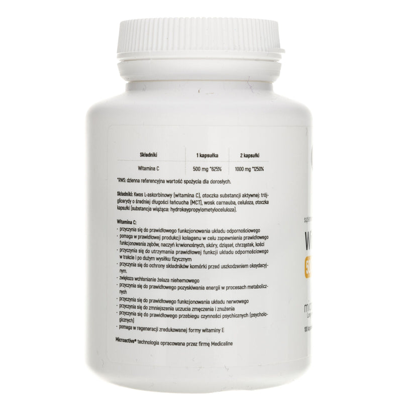 Aliness Vitamin C 500 mg, micoractive 12h, 100 capsules