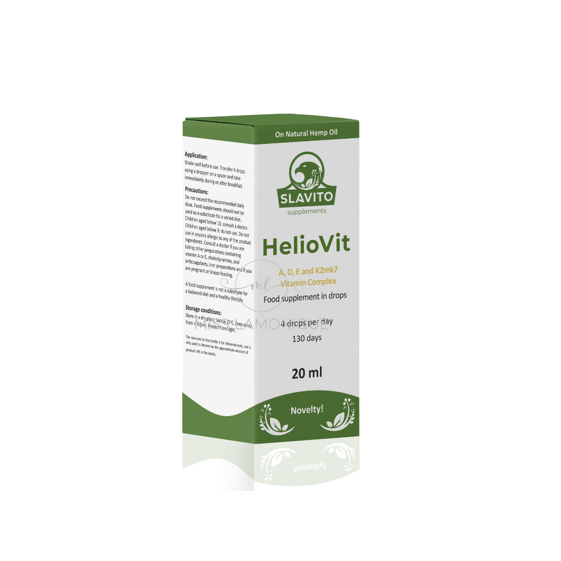 Slavito HelioVit ADEK 20 ml vitamins A, D3, E and K2MK7 - Dr Hubert Czerniak