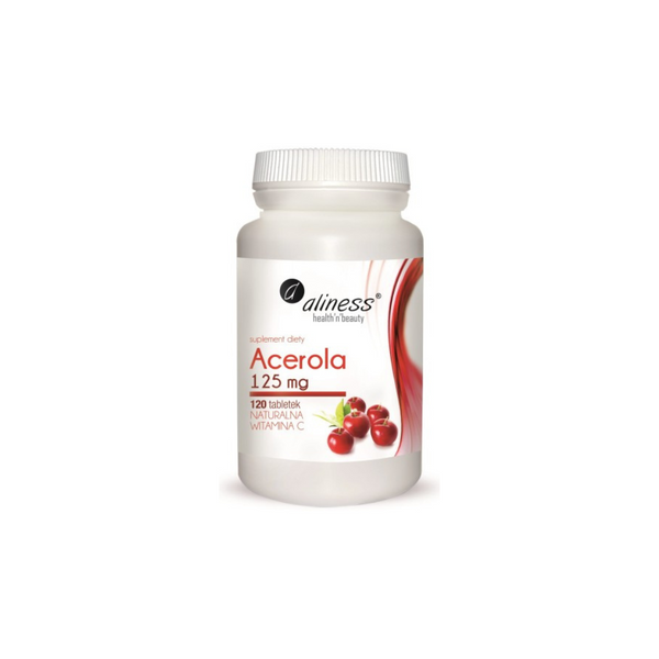 P* Aliness Acerola 125mg x 120 tabs. Natural Vitamin C, expiry date 10.2027