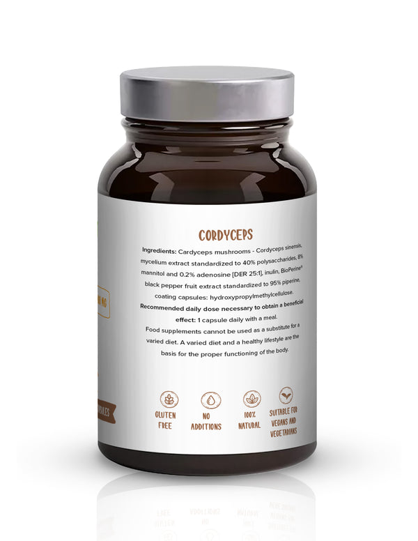 Biowen Cordyceps Sinensis Extract (CS-4) 400 mg 40% polysaccharides, 8% mannitol and 0.2% adenosine – capsules