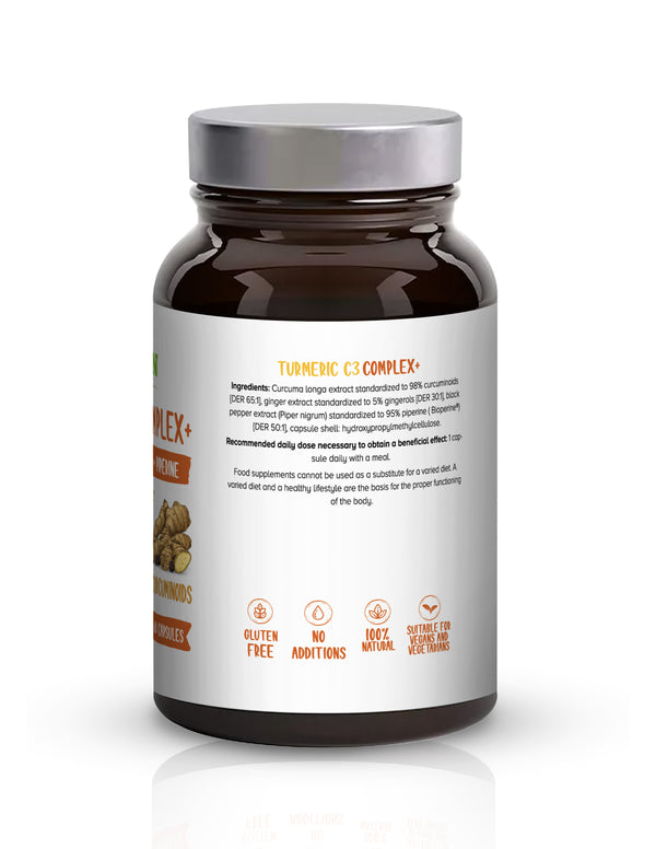 Biowen  Turmeric C3 Complex+, 98% curcuminoids, 95% piperine, 5% gingerols - 60 capsules