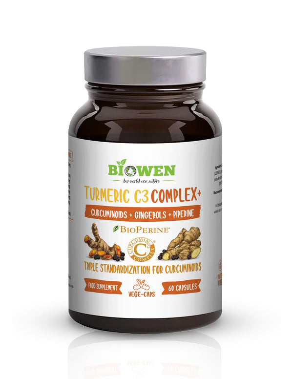 Biowen  Turmeric C3 Complex+, 98% curcuminoids, 95% piperine, 5% gingerols - 60 capsules