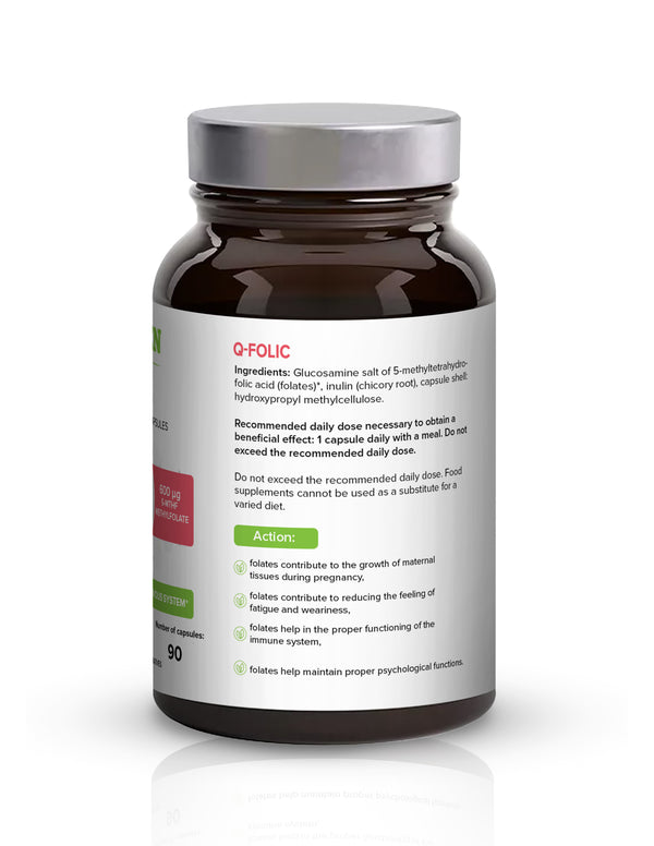 Biowen Q-folic – methylated folic acid – 5-MTHF,  90 capsules