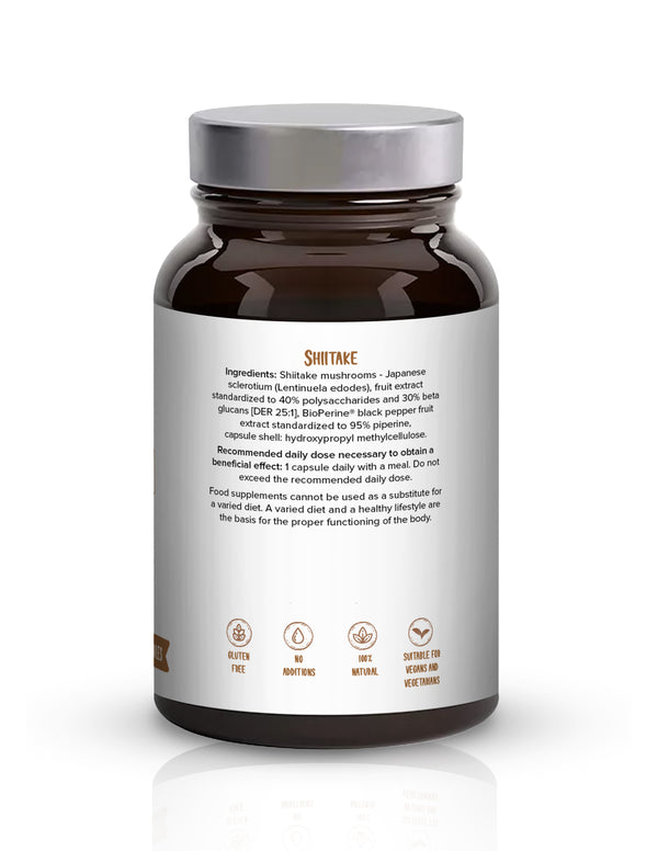 Biowen Shiitake Extract 400 mg – 40% polysaccharides, 30% beta-glucans – capsules