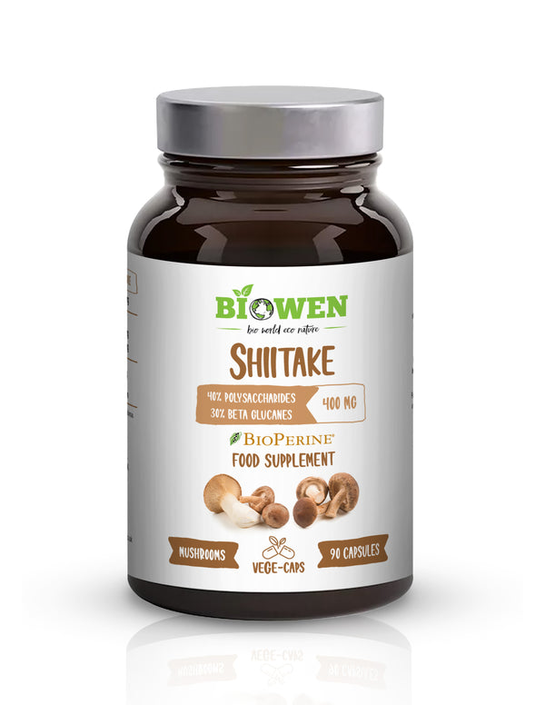 Biowen Shiitake Extract 400 mg – 40% polysaccharides, 30% beta-glucans – capsules