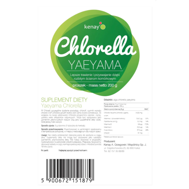 Kenay Chlorella Yaeyama powder Japanese, 200g