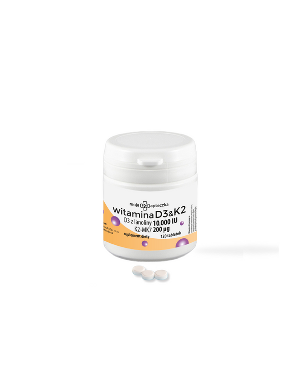 Moja Apteczka Vitamin D3 10,000 IU + K2MK7 200μg – 120 tablets